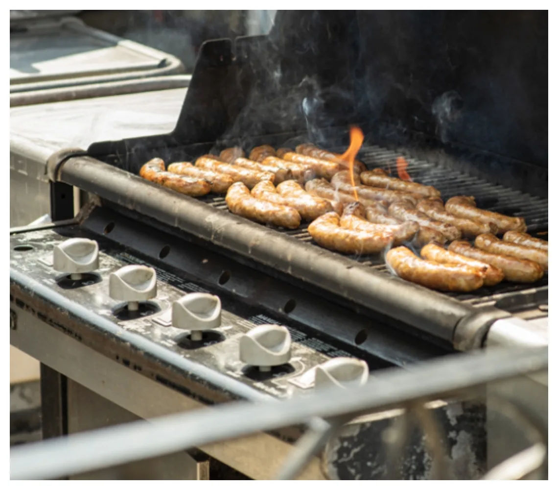 Sausage on grill Sausage on grill