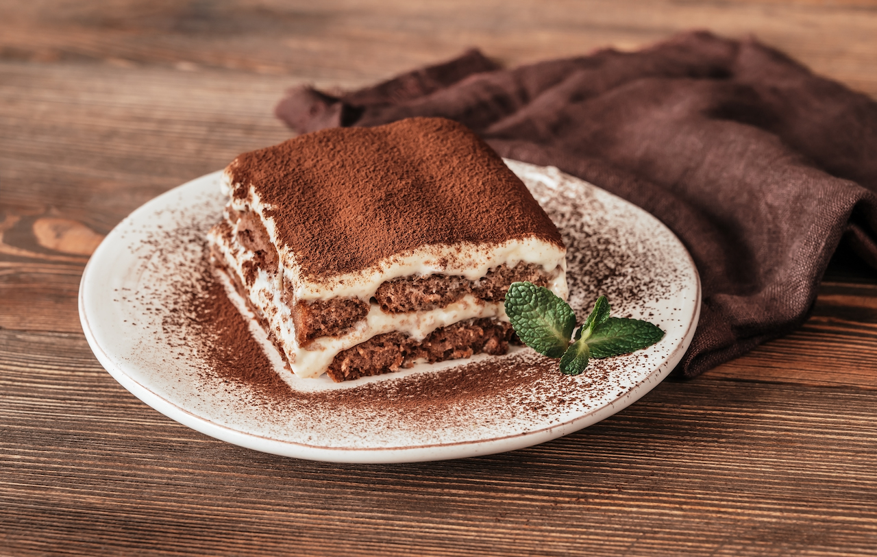 Portion of tiramisu Portion of tiramisu
